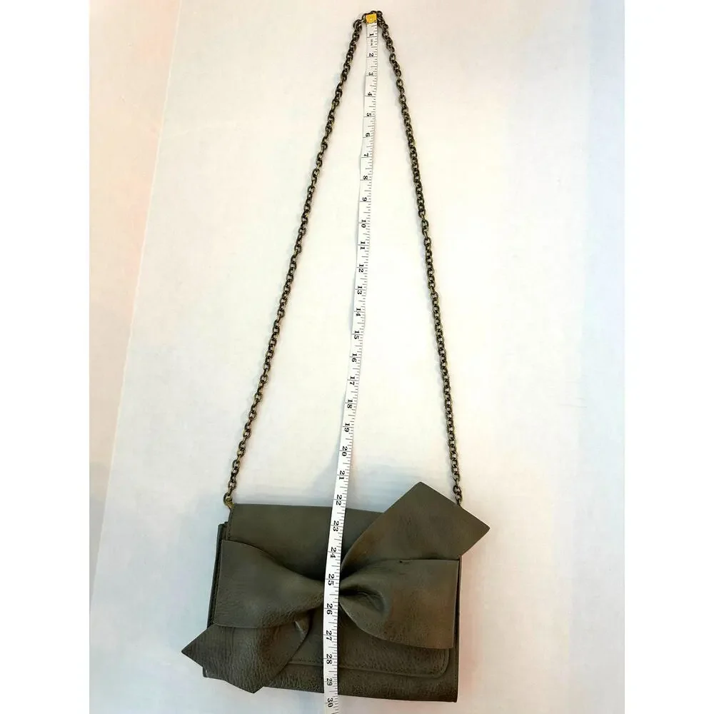 Anthropologie Bella Bow Vegan Leather Crossbody Bag